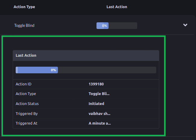 Monitoring Action progress